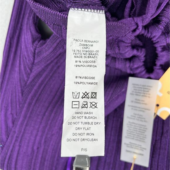 PAOLA BERNARDI Andressa Cropped Cardigan Small Purple Sparkle Knit Long Sleeve - Picture 10 of 12